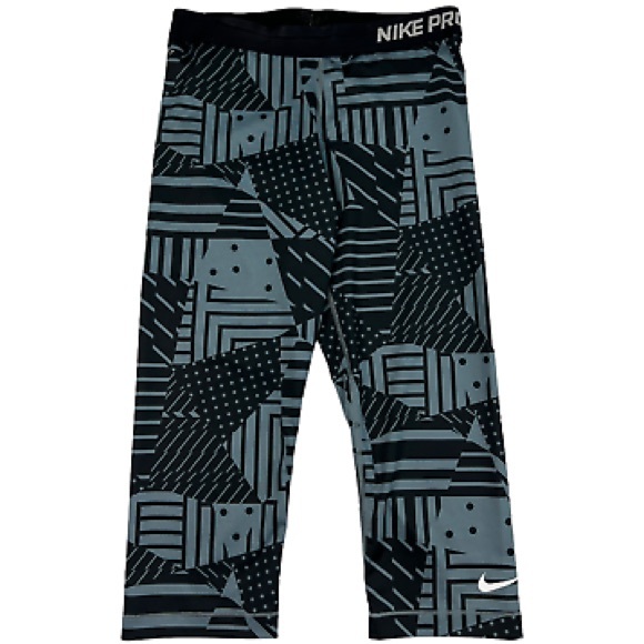 Nike Pro fitness capri leggings mid rise tights cute bottoms stretch waist pants - Picture 1 of 12